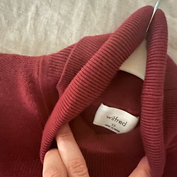 Aritzia Wilfred Mimi Knit Midi Dress - color for sale is maroon - Picture 6 of 6